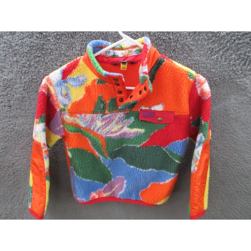 Polo Ralph Lauren Pullover Girls Sz 6X Fleece Teddy Floral T-Snap Pile